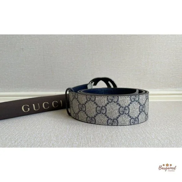 Auth GUCCI GG Supreme Interlocking G Buckle 34